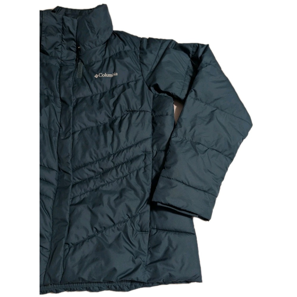 Columbia Men's Insulated Puffer Jacket Medium Teal Blue Full Zip Winter Coat‎ - Picture 2 of 9